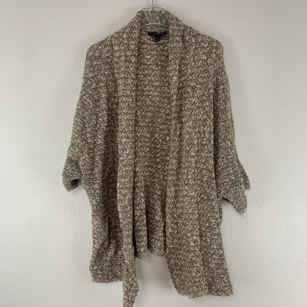Lane Bryant Sweater Womens 14/20 Cardigan Open Front‎ Textured Boho Neutral New